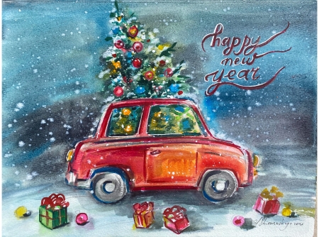 Happy New Year by artist Anastasia Shimanskaya